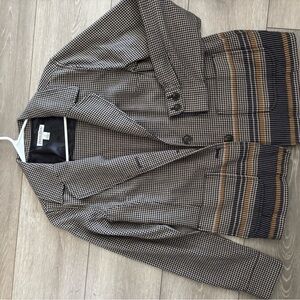 Pendleton Navy and Tan Houndstooth Blazer